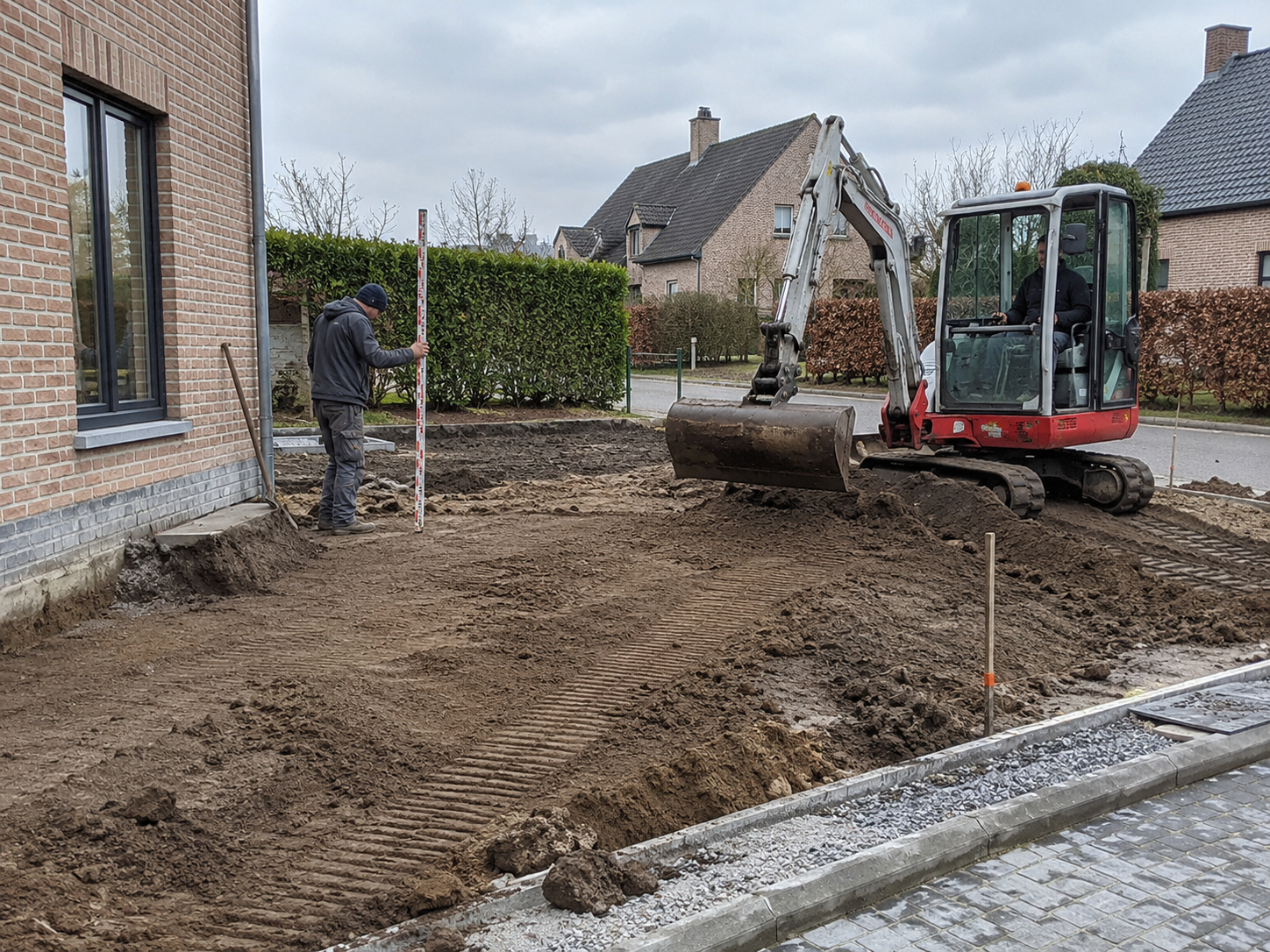 Contrôle des niveaux pendant des travaux de terrassement
