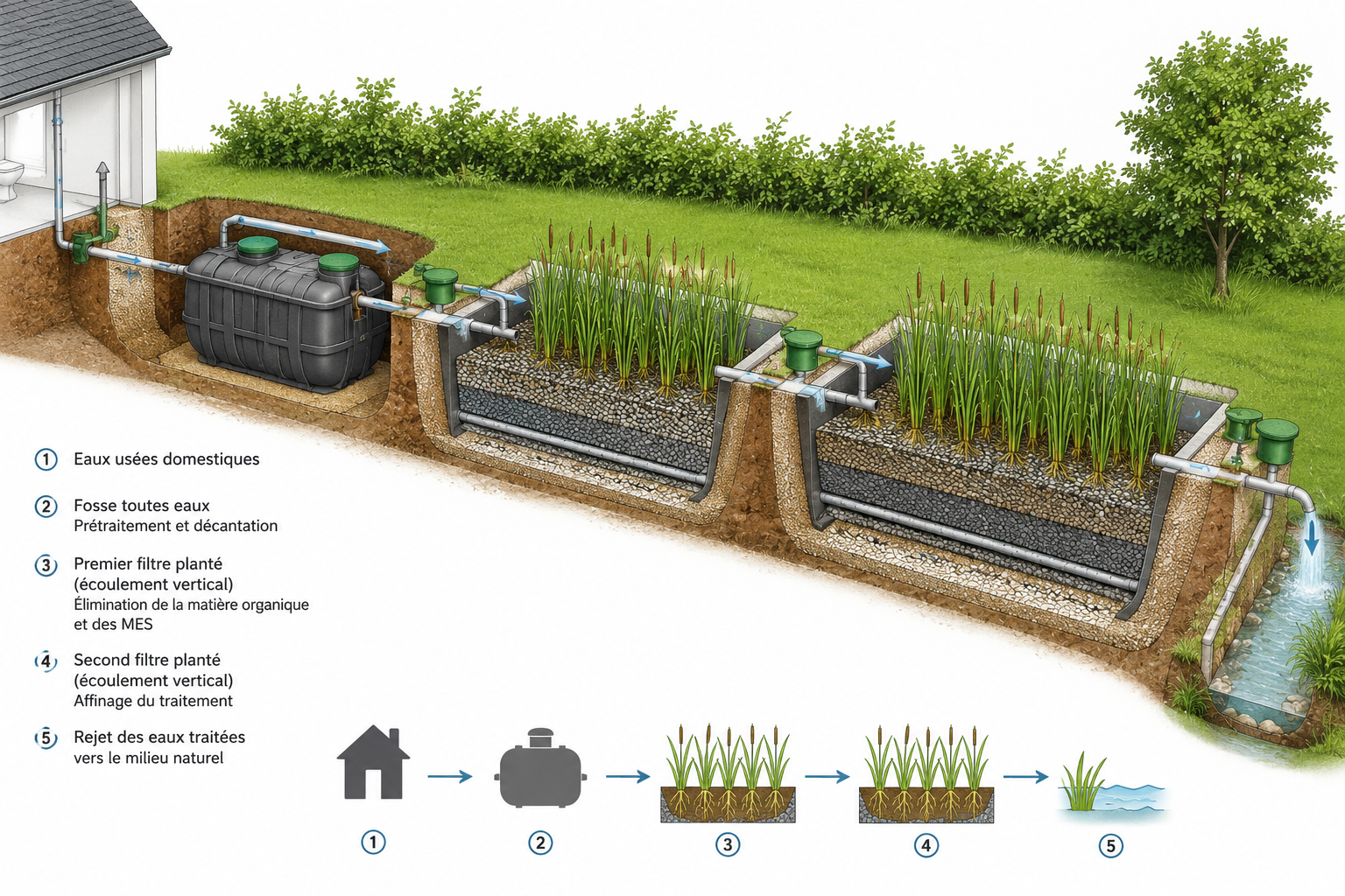 schema technique de la phytoépuration